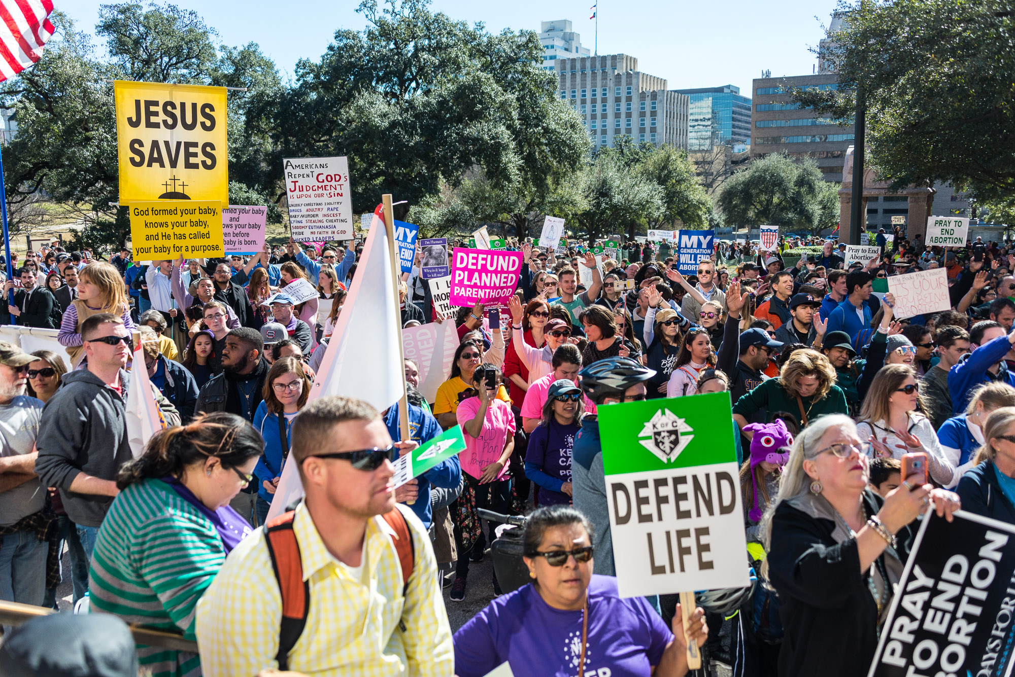 Thousands march at Texas Rally for Life in downtown Austin Texas Knight